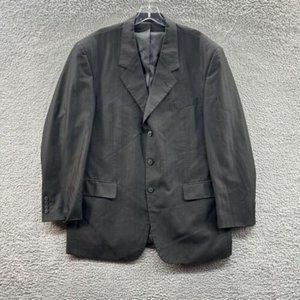 Stacy Adams Blazer Men's 42R Black 3 Button Pin Stripe Blazer